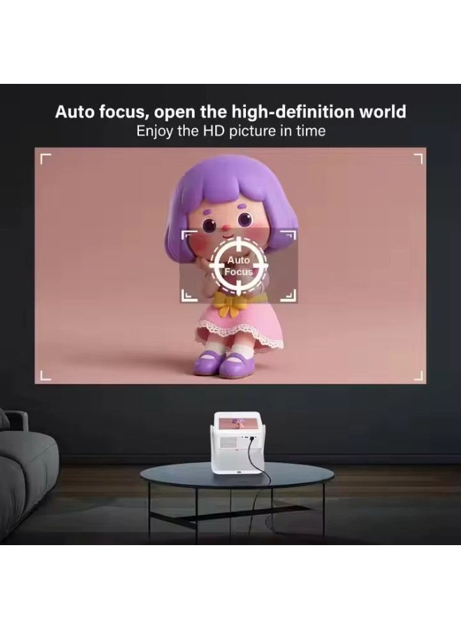 BlueFire Portable Smart Projector with 4K Support, 8 Inch HD Touch Screen, Android 9.0 Smart Display, Auto Focus & Keystone Correction, 180 Degree Rotatable Design, Over 200 Inch Projection Size, WiFi & Bluetooth Connectivity, Dual 5W Speakers, HDMI USB Input, Remote Control, Home Theater, Gaming, Office, Education and Travel Use - Image 2